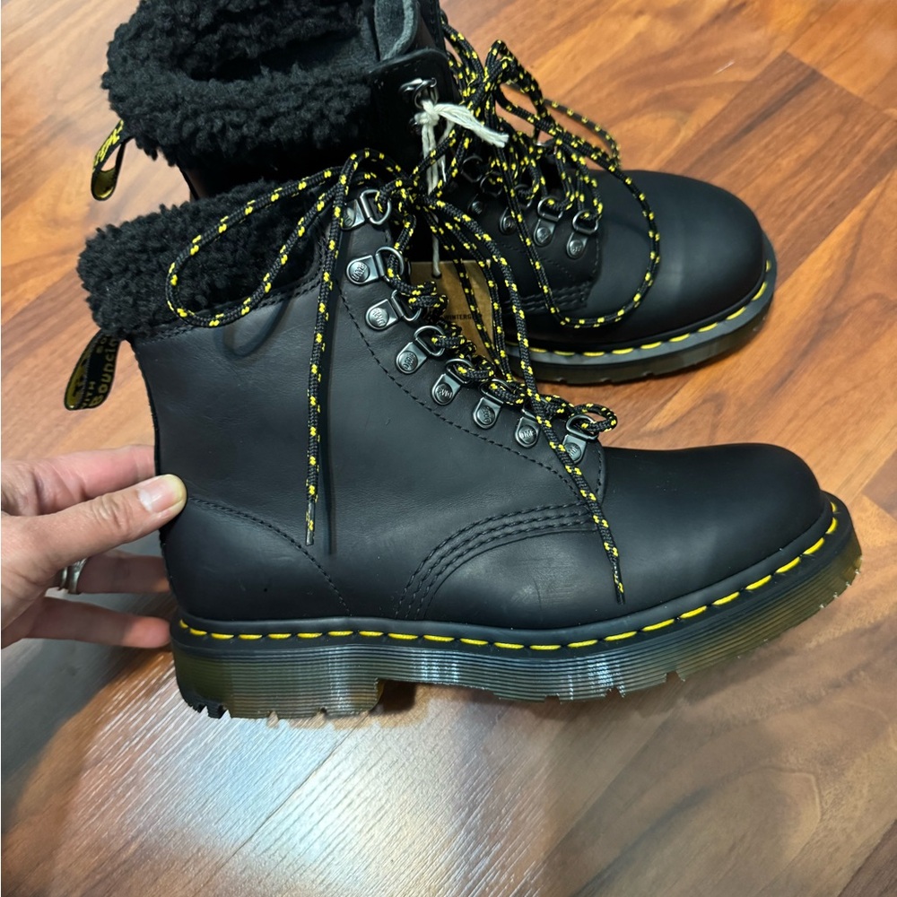 Dr. Martens Black Boots with Yellow Accents